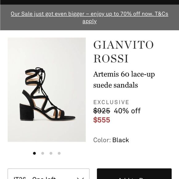 Gianvito Rossi Italian Leather Hydra Sandals Sz 41.5 US 10 Gladiator Black - Picture 11 of 12